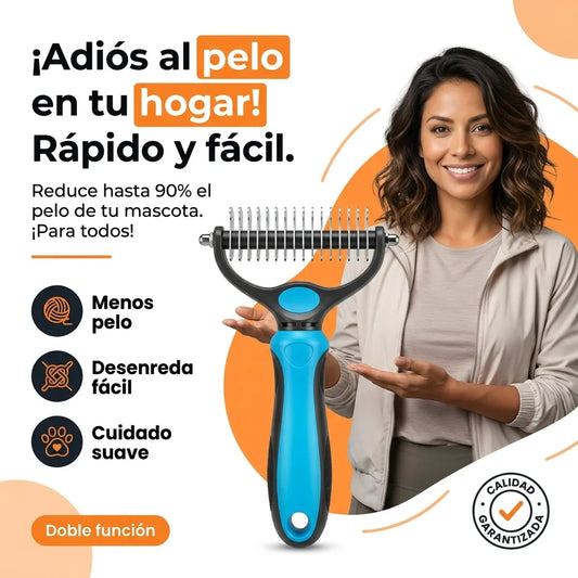Cepillo Doble para Mascotas - Adiós al Pelo en tu Casa