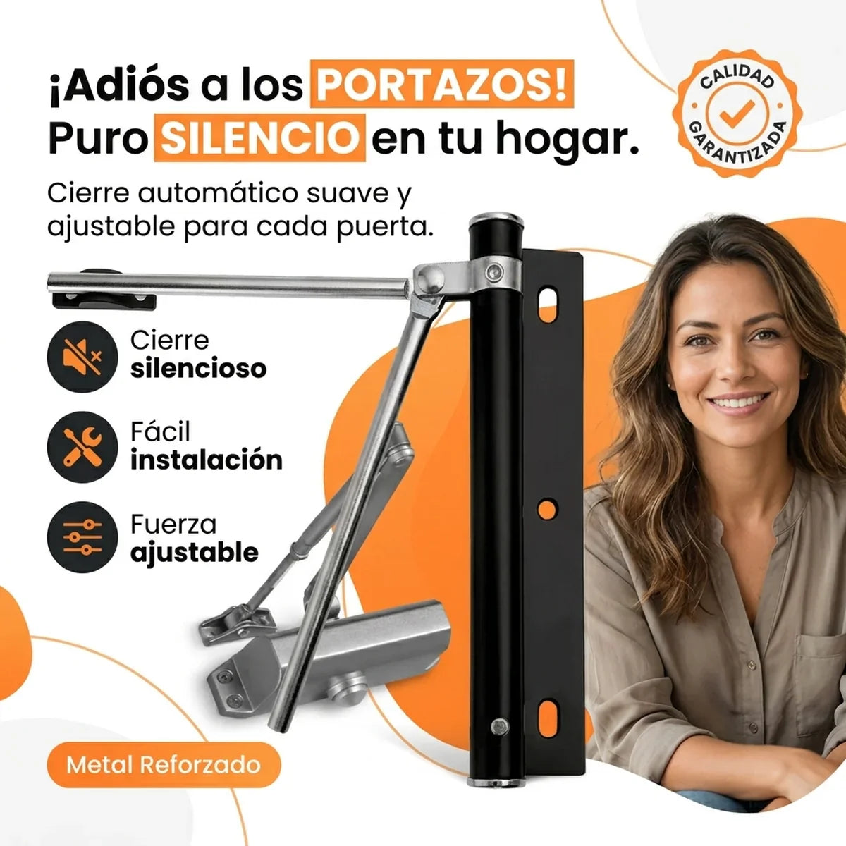 Cierrapuertas Automático Ajustable - Cierre Silencioso - 1-hero