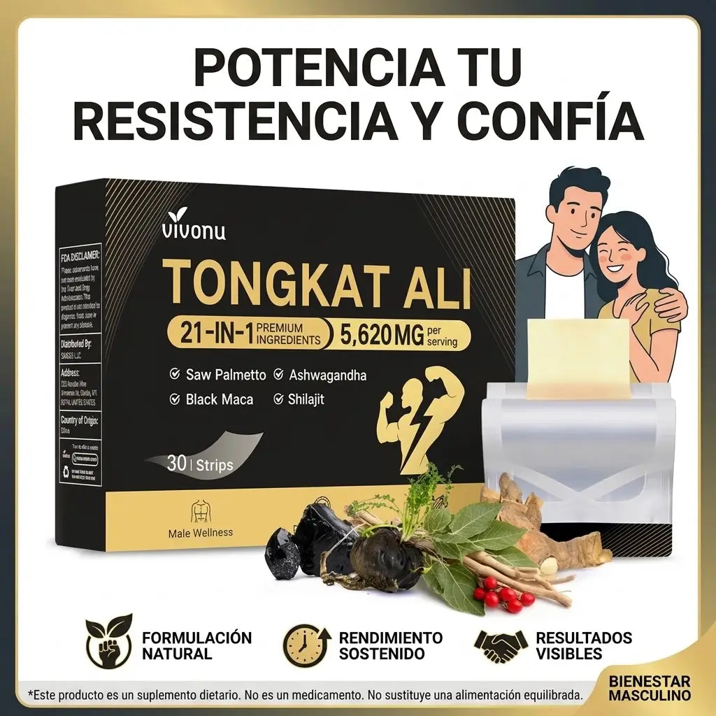 Tongkat Ali 21-en-1 Men's Max x30 Tiras Sublinguales
