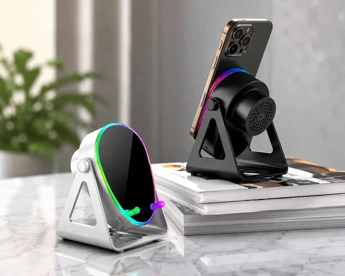 Lumivox 🔊 Soporte + Altavoz Bluetooth con Luz RGB