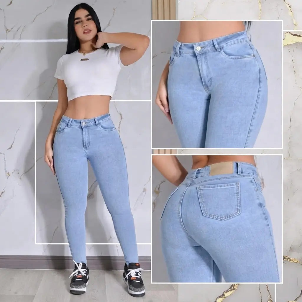 Jean Skinny Tiro Alto Stretch para Dama C'ensual Jeans