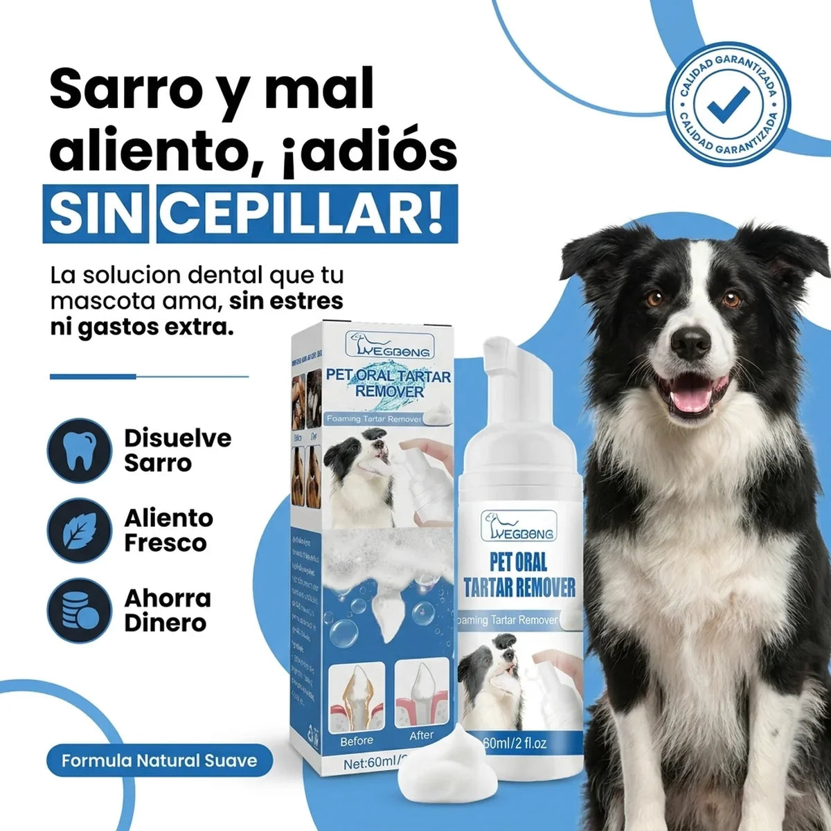 Espuma Dental para Mascotas - Limpia Sin Cepillar - 1-hero