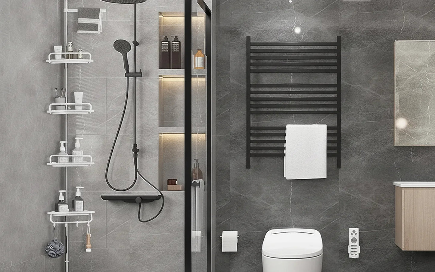 Estantería Telescópica de Esquina 🚿 (Sin Taladro)