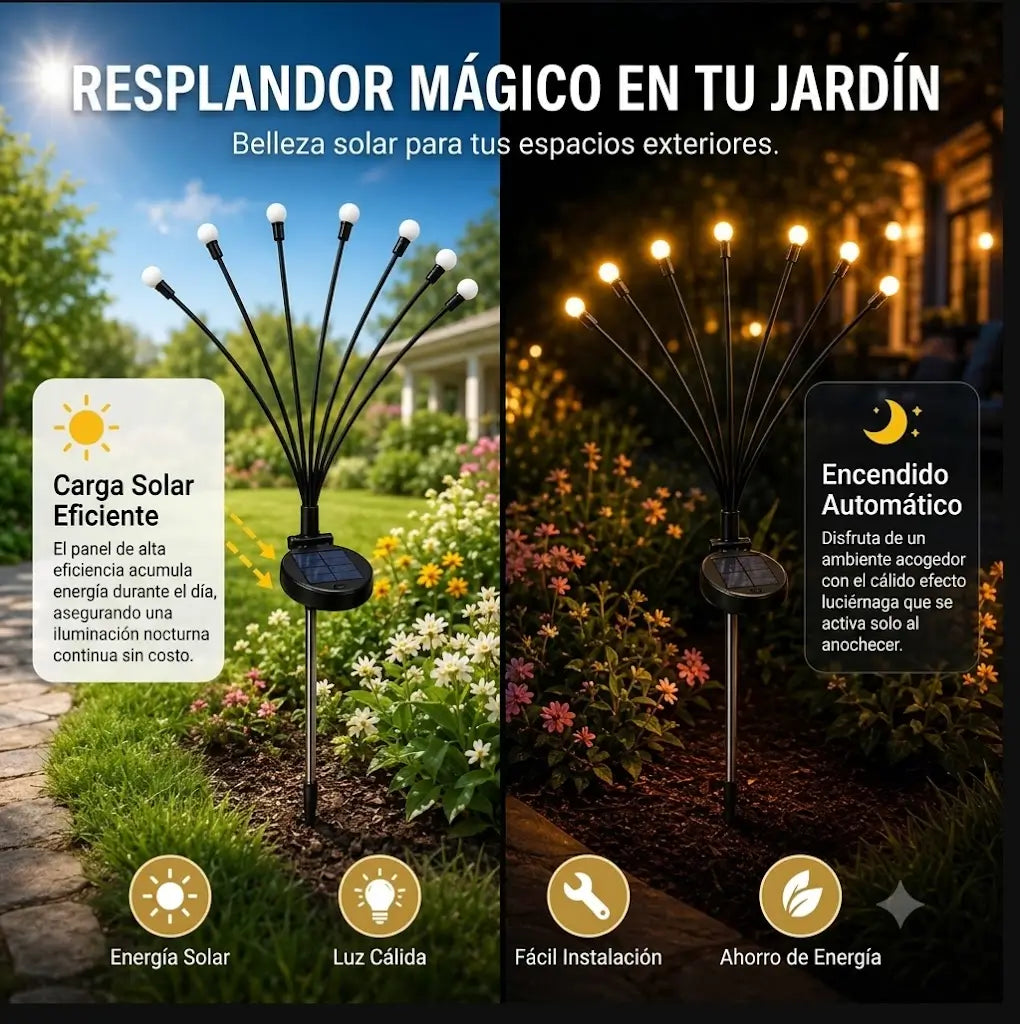 KIT Luz Solar Luciérnaga LED x16 Bombillos - 2 Paquetes