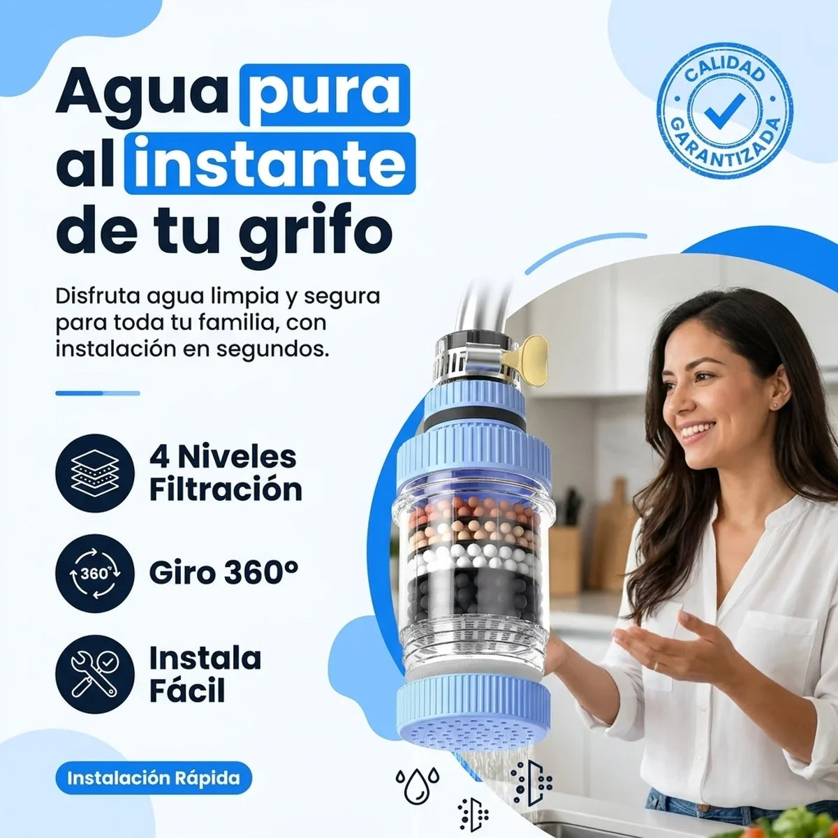 Filtro de Agua Purificador 360° – 4 Niveles de Filtración - 1-hero