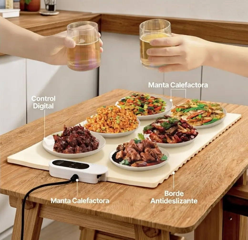 ¡Adiós a las Comidas Frías! Tapete Calefactor que Mantiene Tu Cena Caliente y Deliciosa Sin Esfuerzo