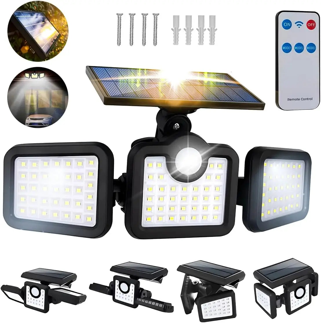 Lampara Solar 4 cabezas