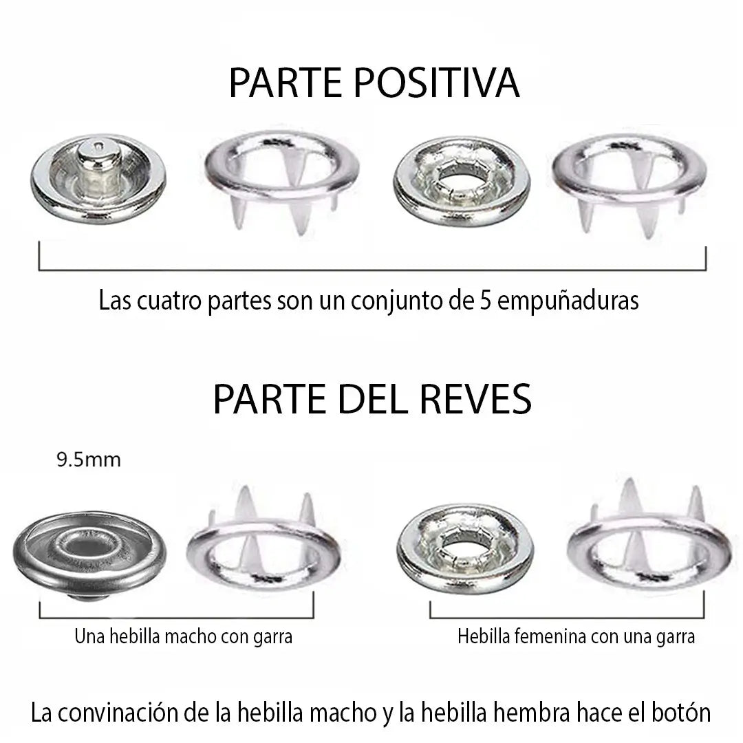 Kit Broche de Presion Pinzas +200 Botone