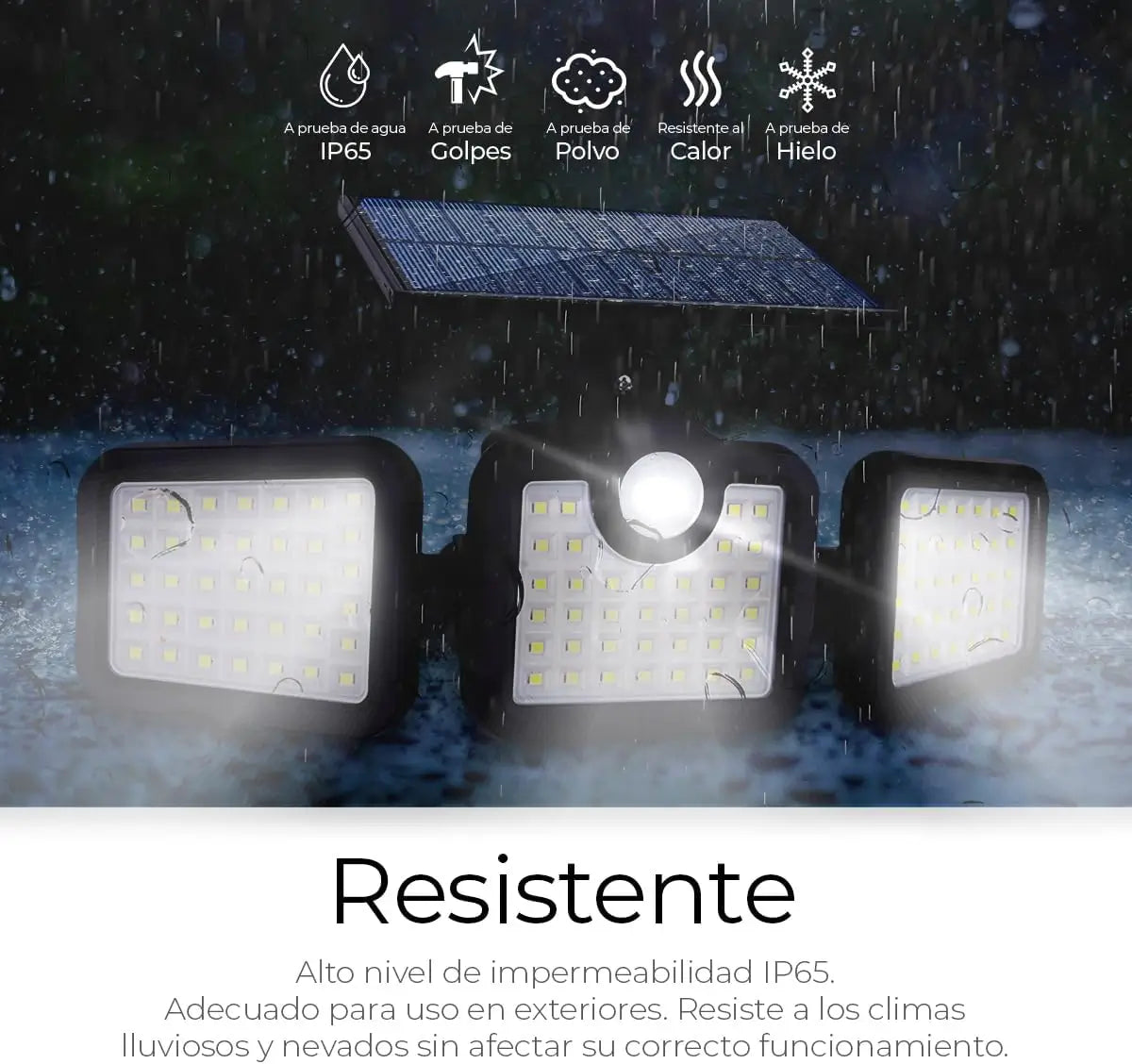 Lampara Solar 4 cabezas