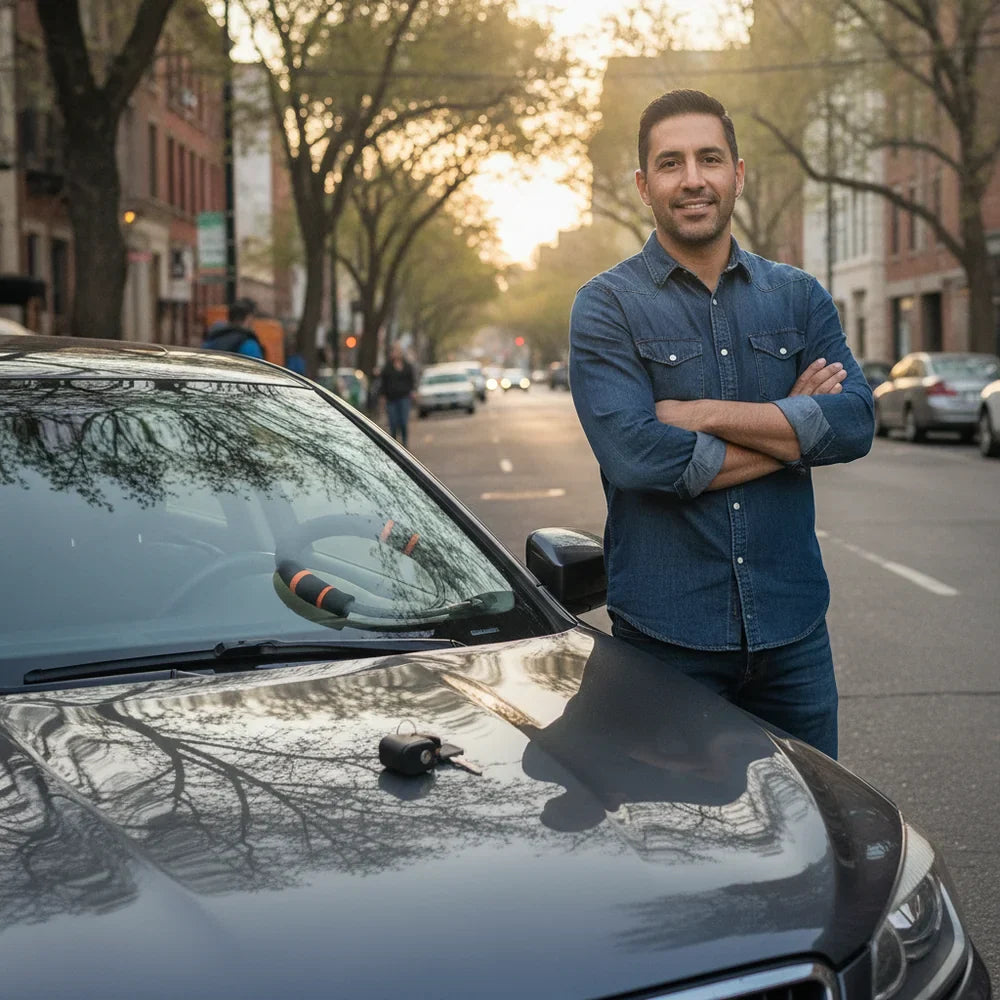 🔒 Traba Volante Antirrobo — Tu Carro No Arranca sin Llave