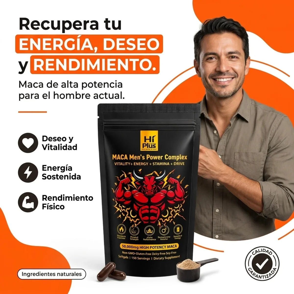 MACA Men's Power Complex Hi Plus 50,000mg x150 Cápsulas - 1-hero