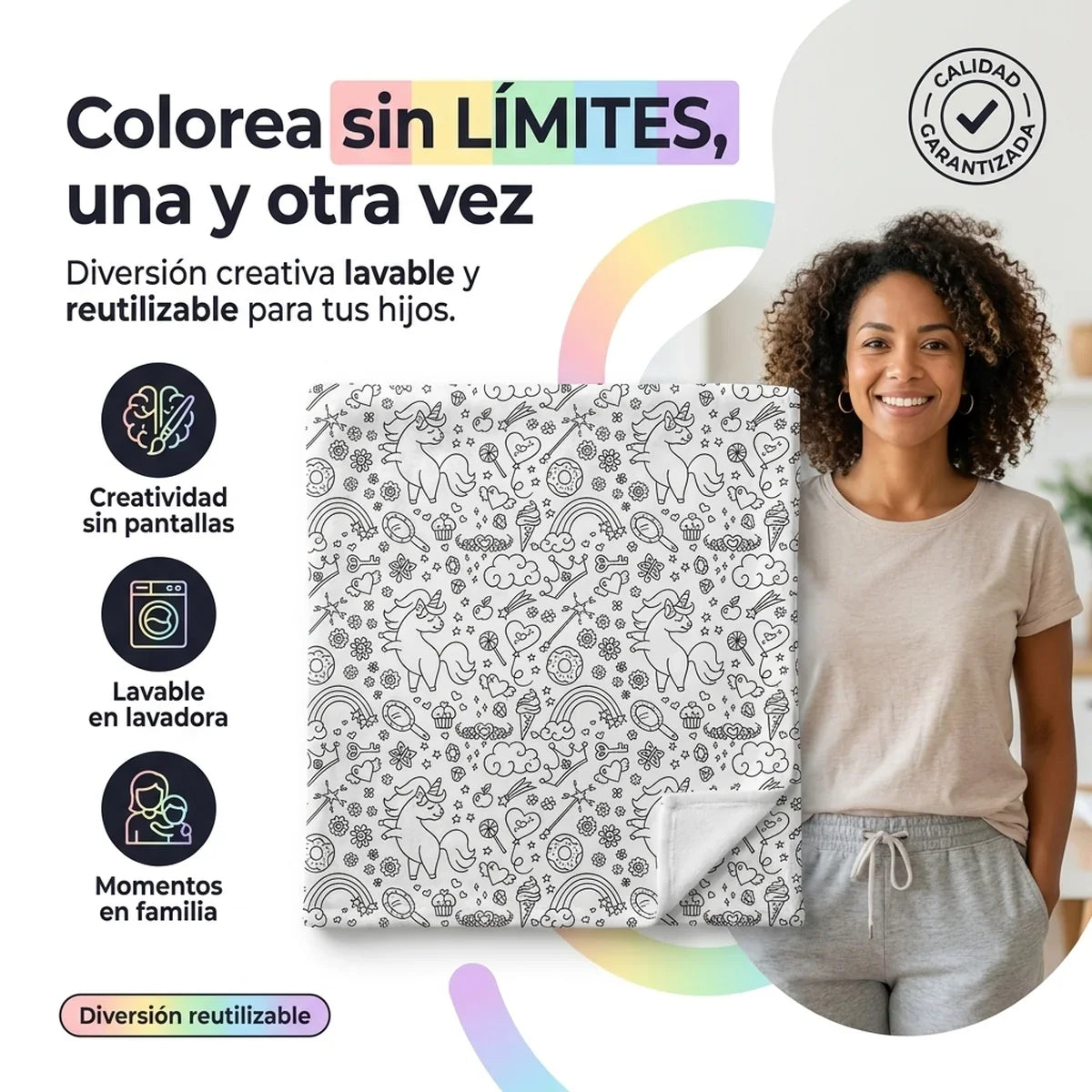 Manta para Colorear DIY - Lavable y Reutilizable - 1-hero