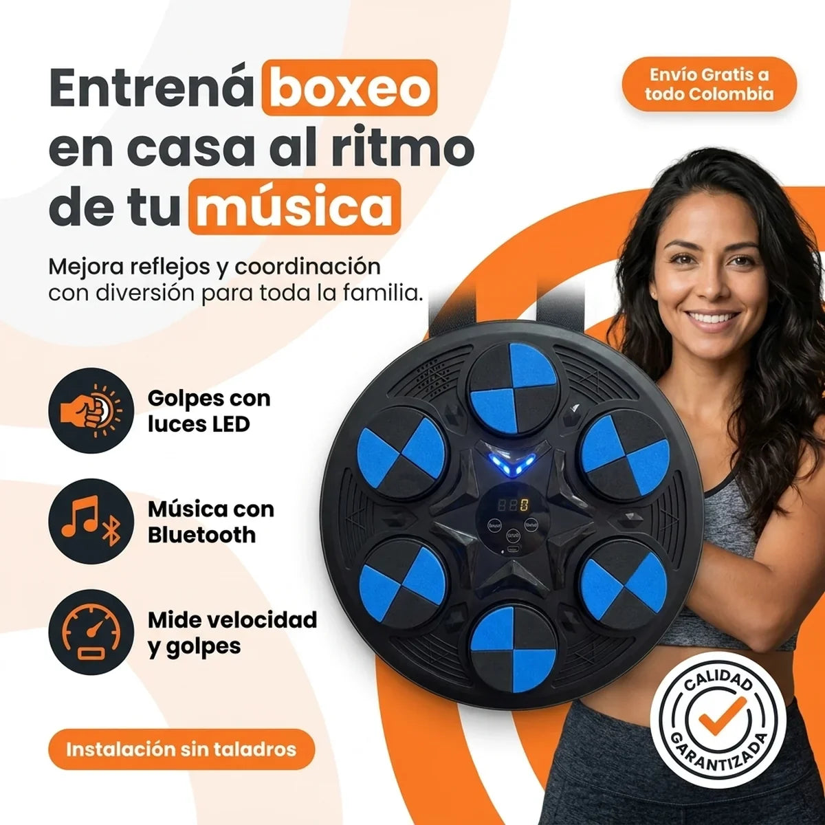 Máquina de Boxeo Musical de Pared con Bluetooth y Pantalla LED - 1-hero