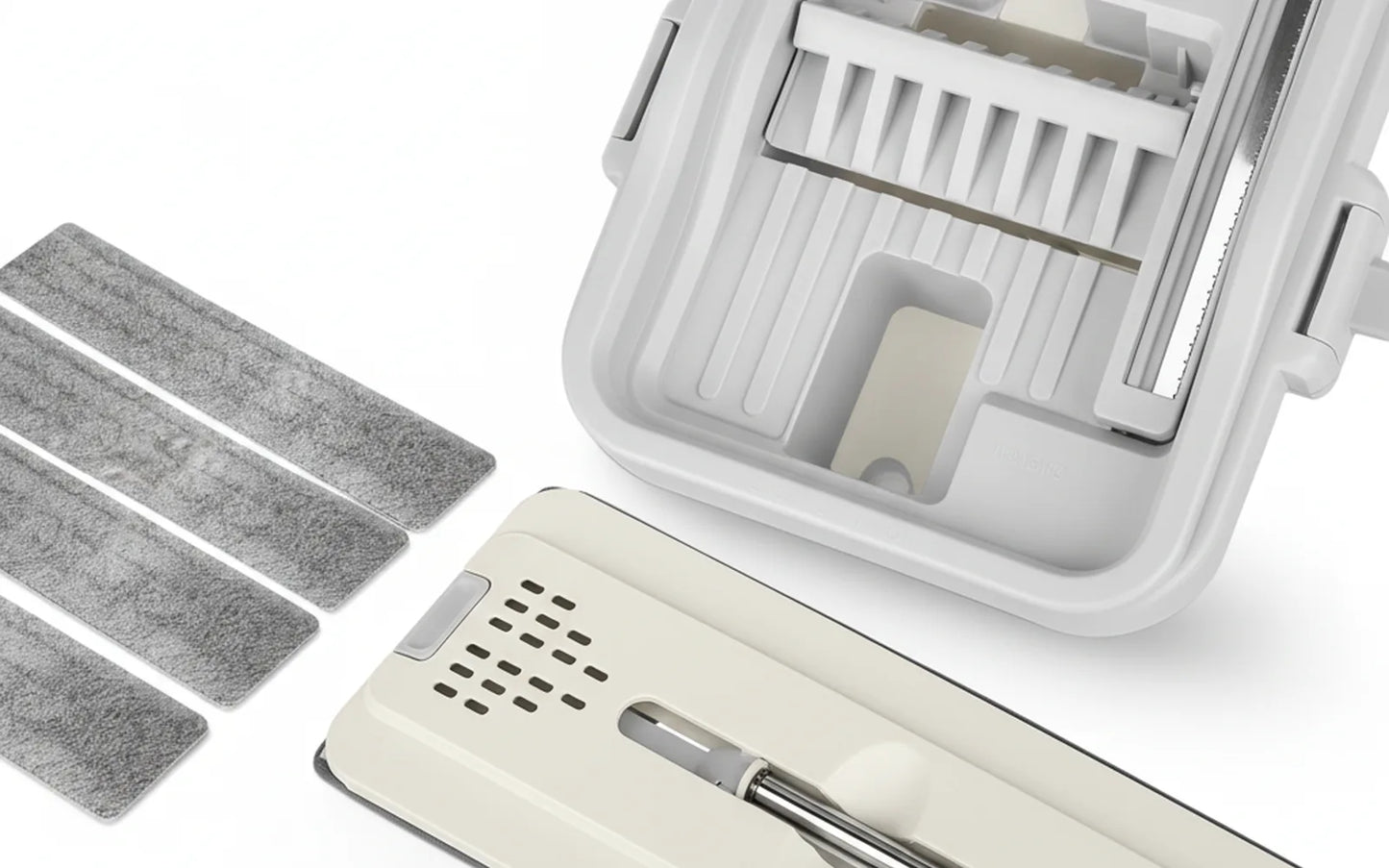 Set de Mopa Plana con Cubo Doble 🧼 (Autoexprimible)