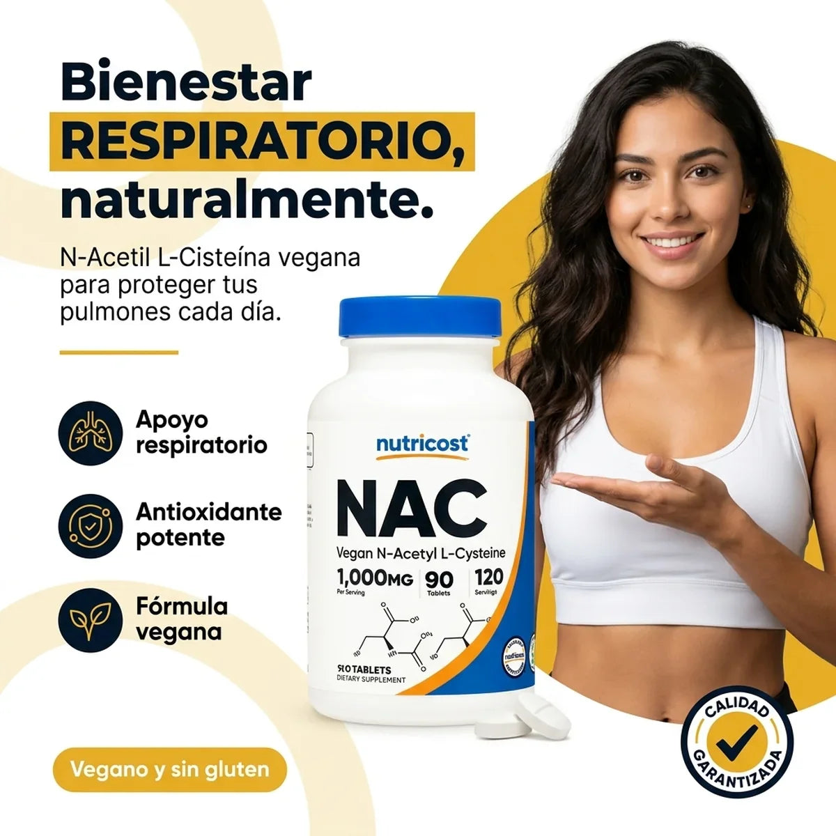 Nutricost NAC - Apoyo Natural para tu Bienestar Respiratorio