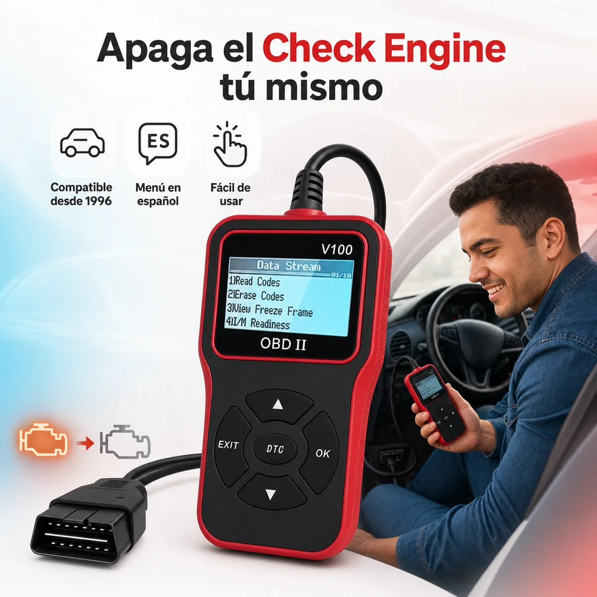 🔧 Escáner OBD2 — Diagnostica tu Carro y Apaga el Check Engine