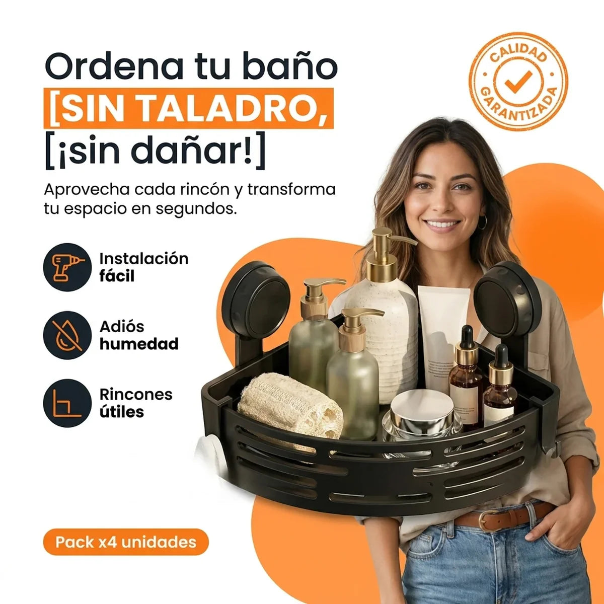 Organizador Esquinero para Baño o Cocina x4 Piezas - 1-hero