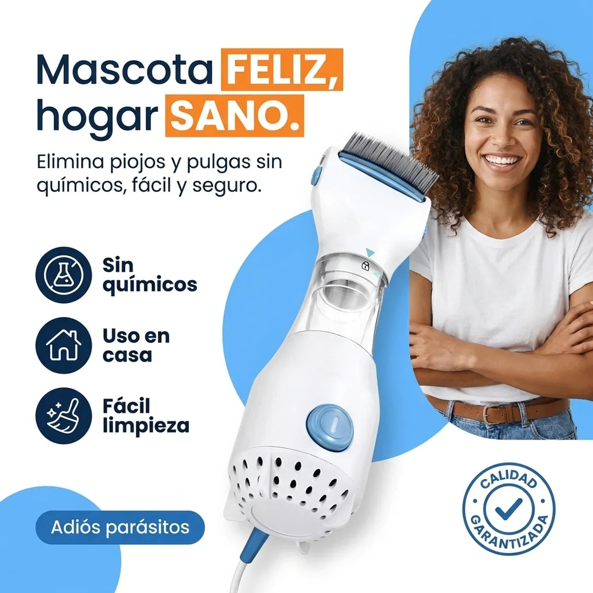 Peine Eléctrico Antipiojos y Pulgas para Mascotas - 1-hero