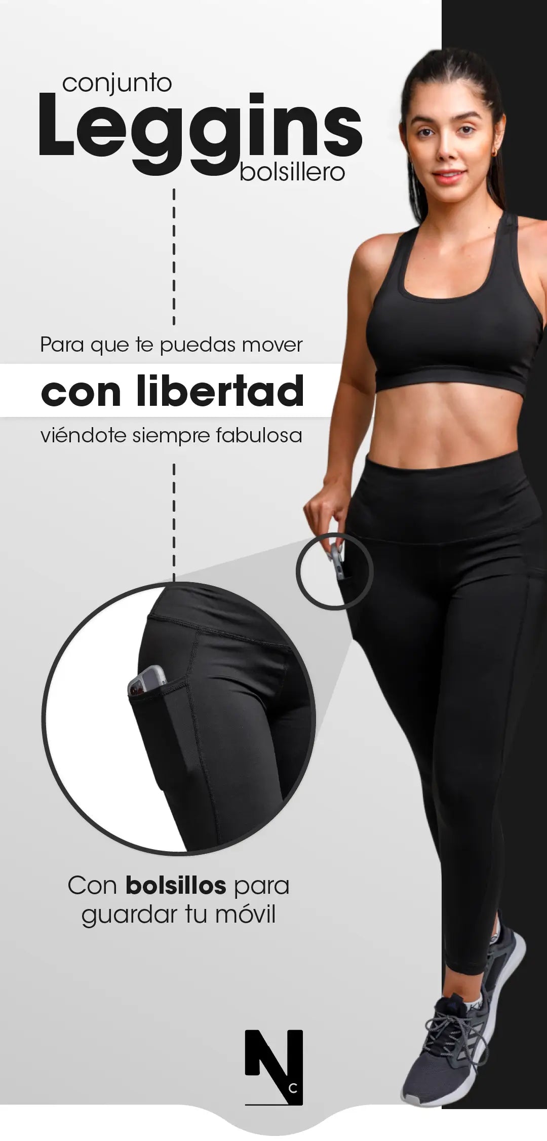CONJUNTO LEGGINGS + TOP NEGRO