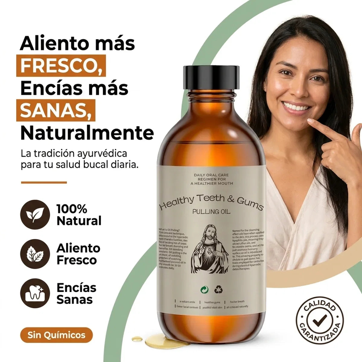 Pulling Oil Natural - Aceite Bucal de Coco para Encías y Aliento - 1-hero