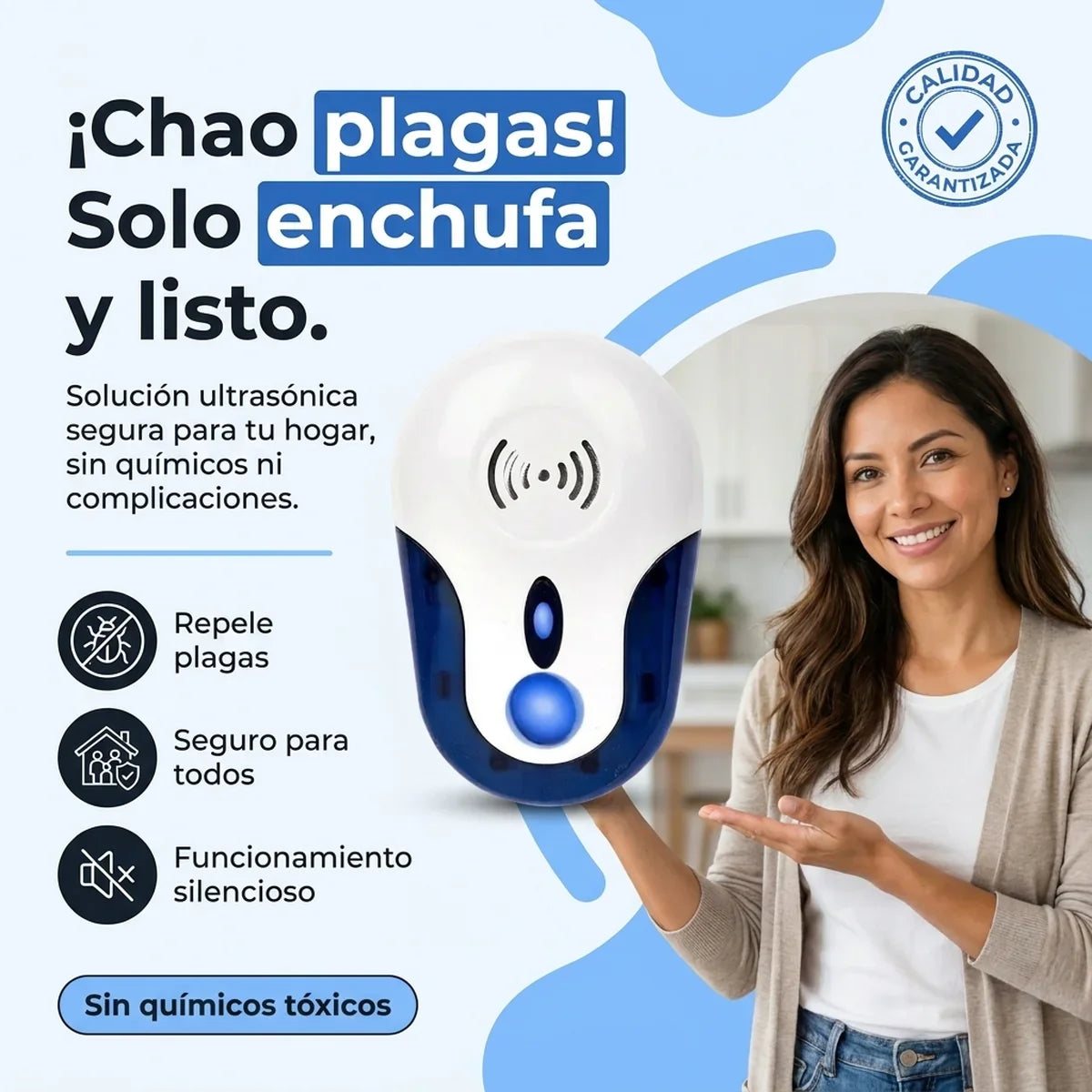 Repelente Ultrasónico de Plagas - Sin Químicos, Enchufable - 1-hero