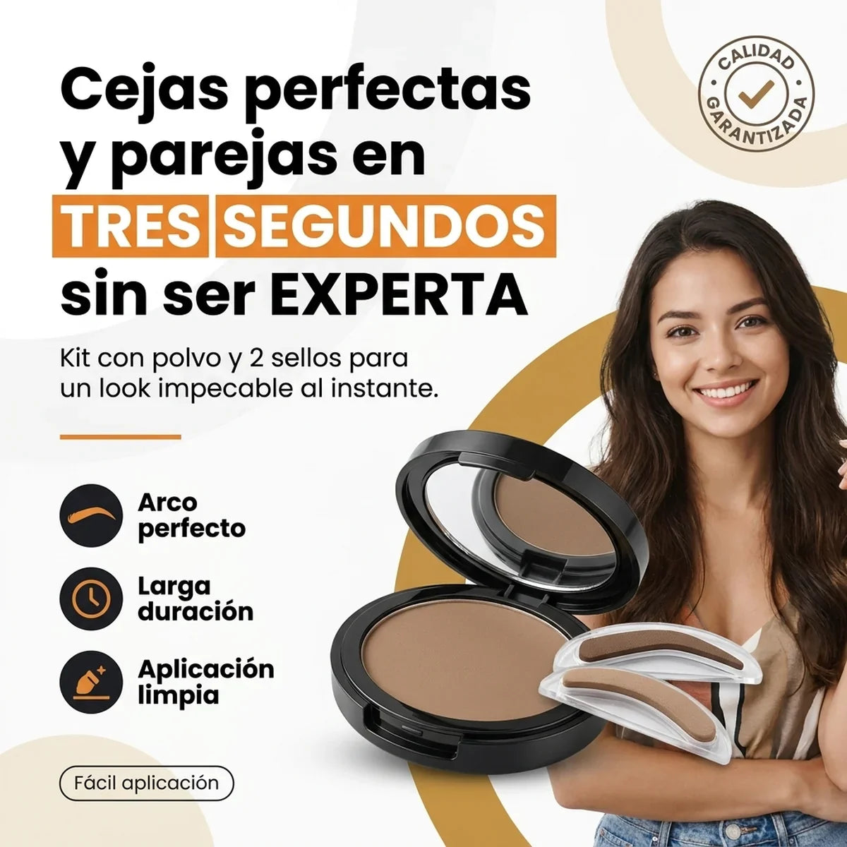 Sello de Cejas Bellas y Perfectas - Kit con Polvo y 2 Sellos - 1-hero