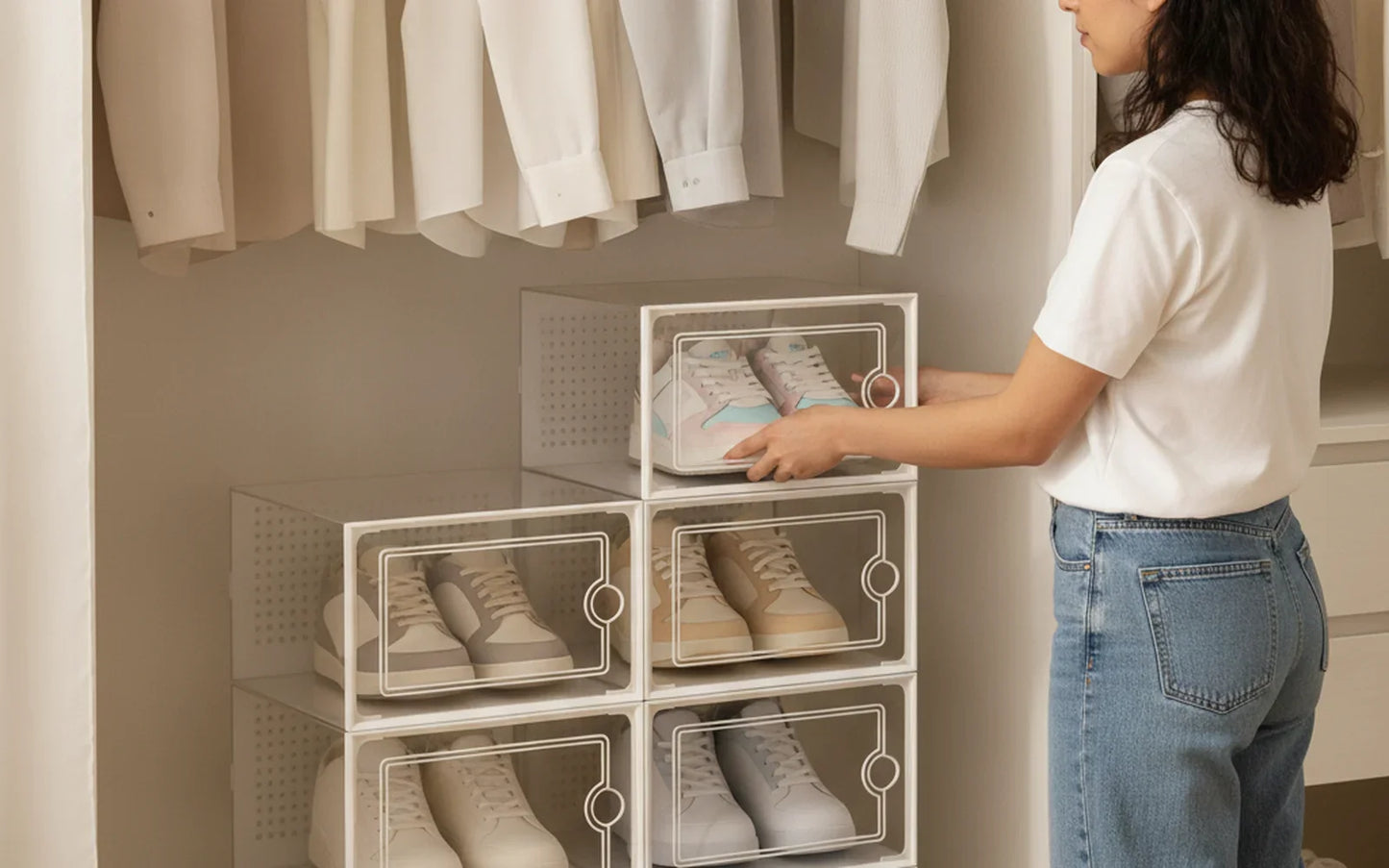 👟 Cajas Organizadoras de Zapatos Apilables  - x12Cajas