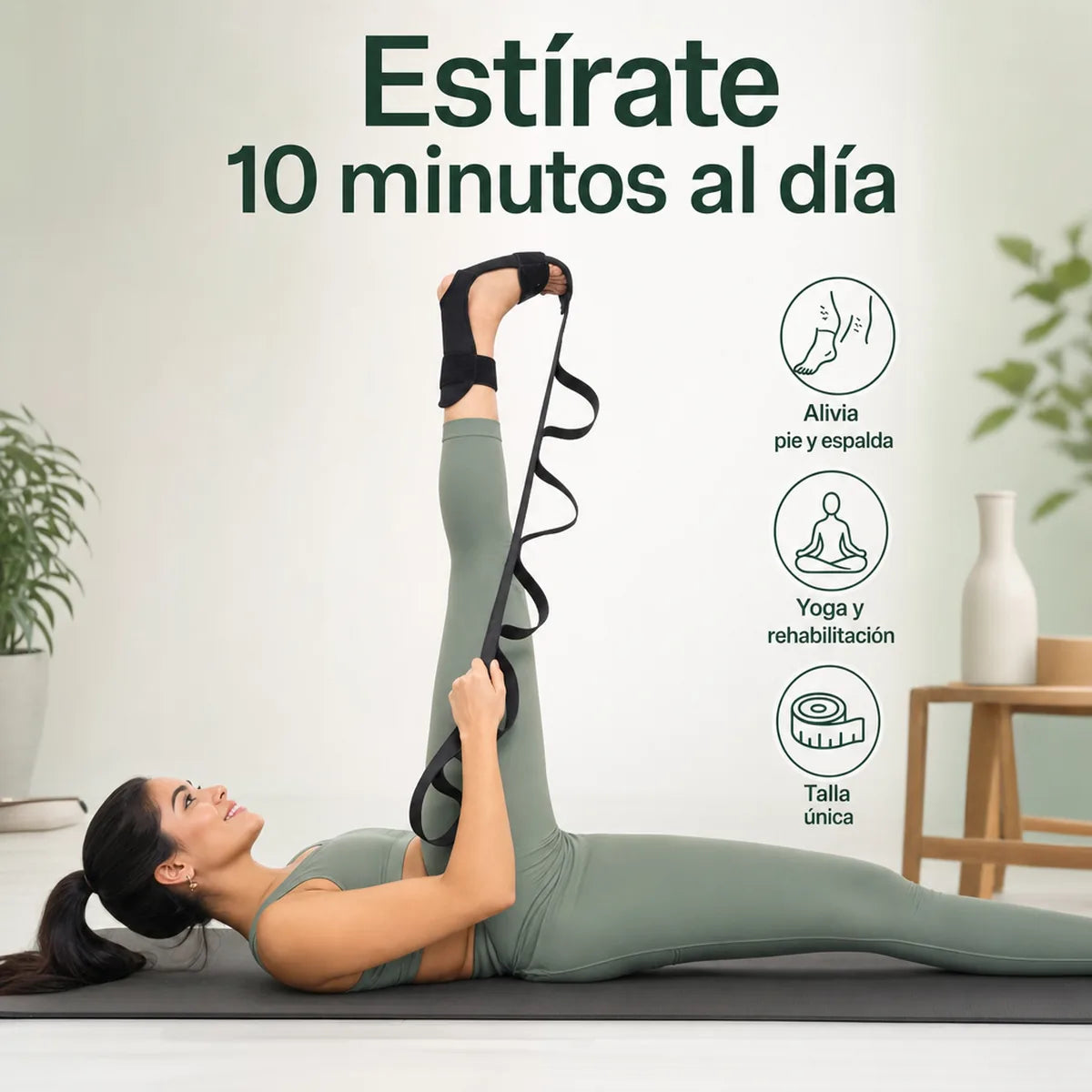 🦵 Correa de Estiramiento para Pie y Pierna — Sin Dolor